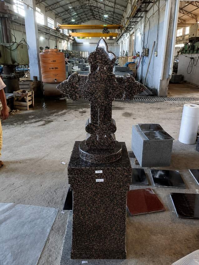 Floral Granite Headstone